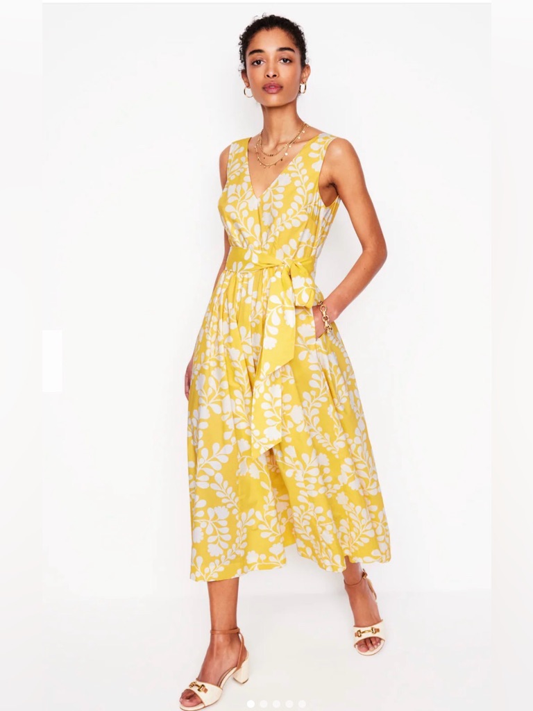 New! Boden V-Neck Belted Flare Dress
